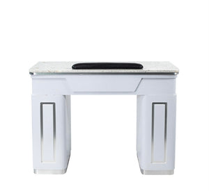 Napa Manicure Table White/Silver
