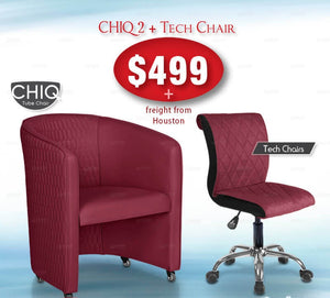 CHIQ 2 QUILTED CHAIR AND TECH STOOL