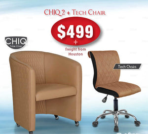 CHIQ 2 QUILTED CHAIR AND TECH STOOL
