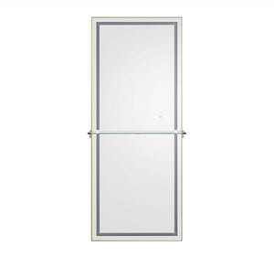 Symphony LED Styling Station and Modern Mirror with Light – Anodized Aluminum Metal Frame