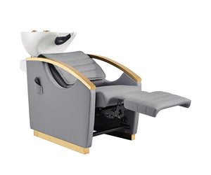 Bella V Gold Reclining Salon Massage Chairs and Backwash Units