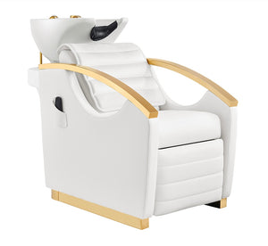 Bella V Gold Reclining Salon Massage Chairs and Backwash Units