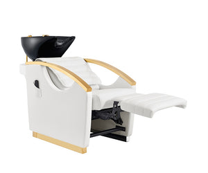 Bella V Gold Reclining Salon Massage Chairs and Backwash Units