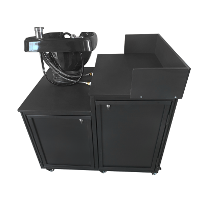 All Black Portable Shampoo Sink With Tilting Bowl