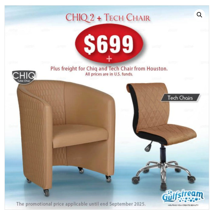 CHIQ 2 QUILTED CHAIR AND TECH STOOL