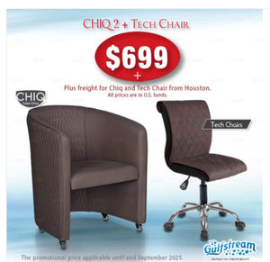 CHIQ 2 QUILTED CHAIR AND TECH STOOL