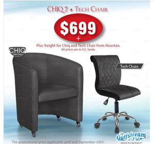 CHIQ 2 QUILTED CHAIR AND TECH STOOL