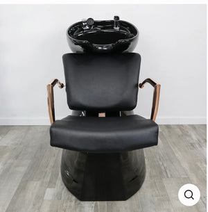 Manhattan Rose Gold Shampoo Bowl and Chair - Chrome